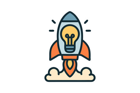Startup rocket icon. Business start up concept. Vector illustration.のイラスト素材