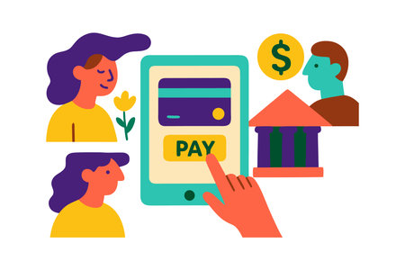 Payment online concept. Vector illustration in a flat style. Online banking.のイラスト素材