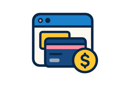 Credit card and web browser icon. Vector illustration. Eps 10.のイラスト素材