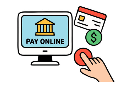 Pay online concept. Online banking, online payment. Vector illustration in line styleのイラスト素材