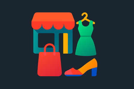 Fashion store icon. Flat illustration of fashion store icon for web designのイラスト素材
