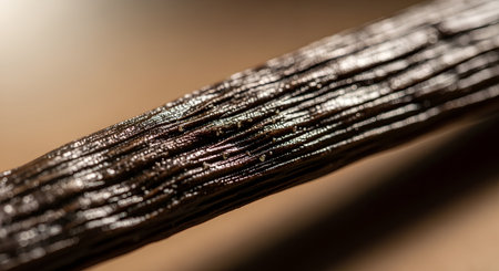 Close-up of a wooden stick with water droplets on itの素材