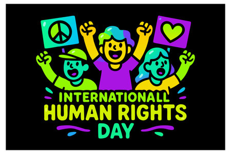 International Human Rights Day Vector Illustration. Suitable for greeting card, poster and banner.のイラスト素材