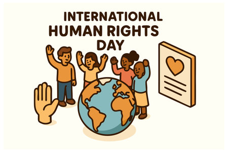 International Human Rights Day Vector Illustration. Suitable for greeting card, poster and bannerのイラスト素材