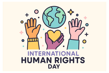 International Human Rights Day. Vector illustration. Design for banner, poster or print.のイラスト素材