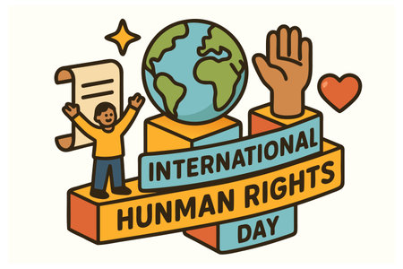 International Human Rights Day Vector Illustration. Suitable for greeting card, poster and banner.のイラスト素材