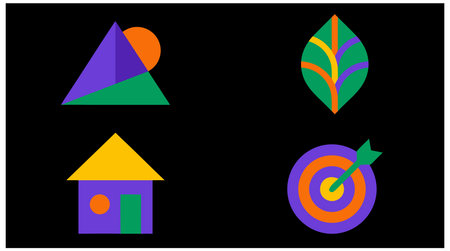 set of abstract geometric shapes, vector illustration, eps10.のイラスト素材