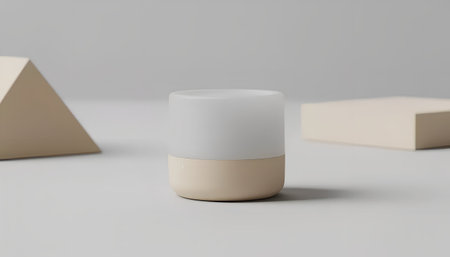 3d render of a white cosmetic bottle on a white background.の素材