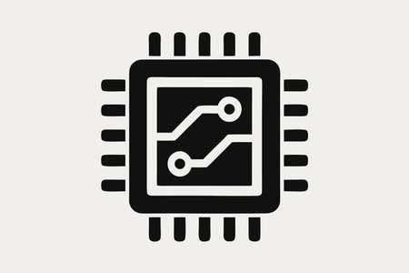Microchip icon in flat style. Chip vector illustration on white isolated background. Computer...