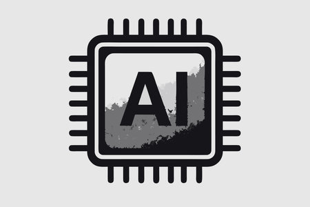 AI Letter Logo Design with Cpu Icon. Perfect for Technology Company
