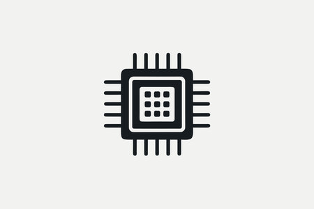 Chip icon vector design template. Microprocessor symbol. Technology chip sign.
