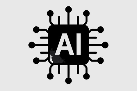 AI Letter Logo Design with Cpu Icon. Perfect for Technology Company