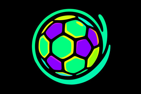 Soccer ball icon. Vector illustration of a soccer ball on a black background.のイラスト素材