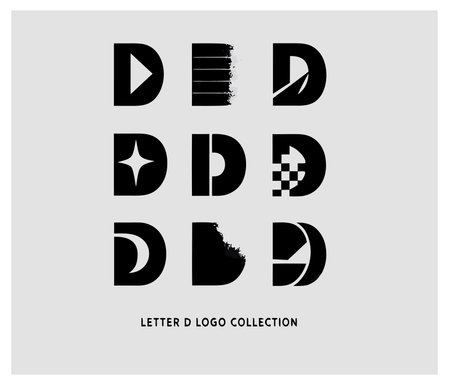 Vector set of abstract geometric shapes. Black and white design elements.