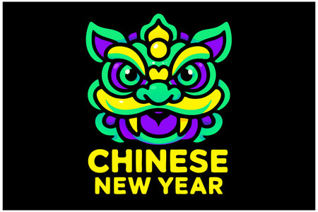 Chinese New Year. Vector illustration of a chinese dragon head.のイラスト素材