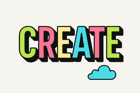Creative typography design with cloud and text. Vector illustration.のイラスト素材