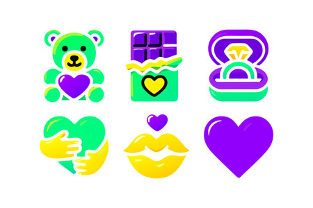 Valentine's Day Icons Set. Vector Illustration.のイラスト素材