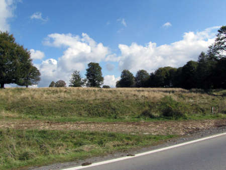 countryside side of the road landscapeの写真素材