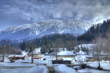 lanscape of mountain village のeditorial素材