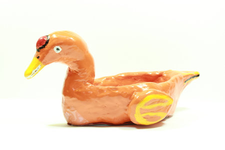 handmade clay of duckの写真素材