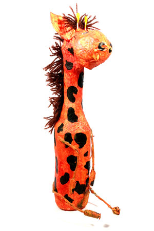 Paper Sticking and Gluing Giraffの写真素材