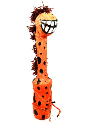 Paper Sticking and Gluing Giraffの写真素材