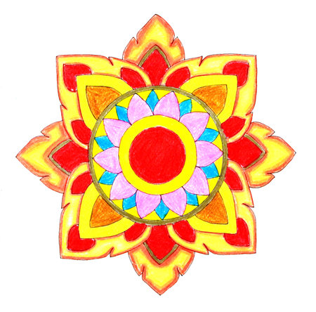 Thai painting pencils colouredの写真素材