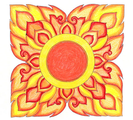 Thai painting pencils colouredの写真素材