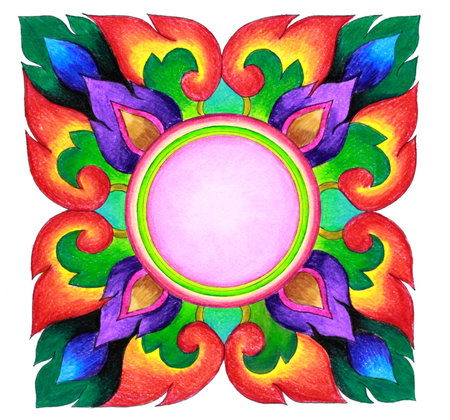 Thai painting pencils colouredの写真素材