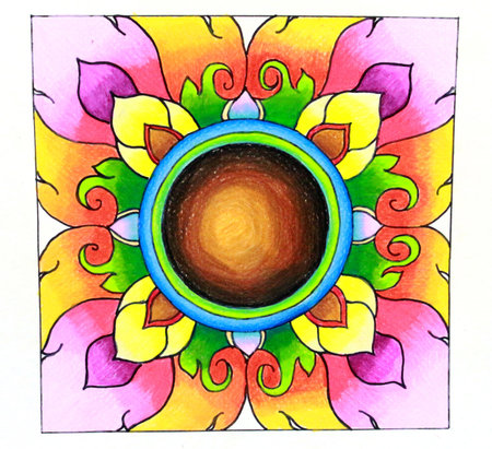 Thai painting pencils colouredの写真素材