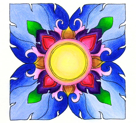 Thai painting pencils colouredの写真素材