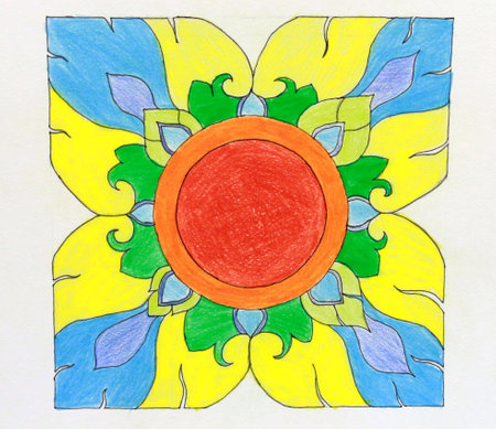 Thai painting pencils colouredの写真素材