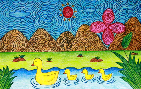 Line pencils colouredの写真素材