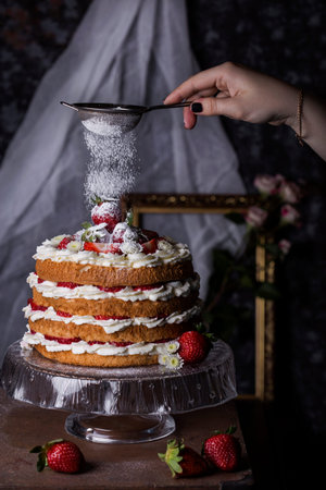 angel food cake with fresh berries