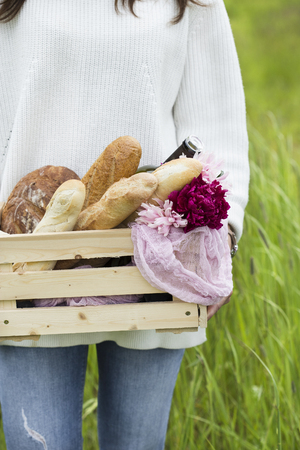 a box of breadの写真素材