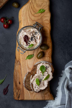 tuna rillettes with cream cheese and anchoviesの写真素材