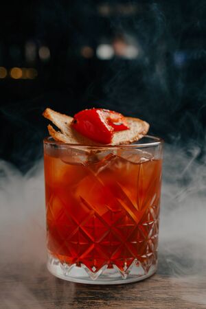 The cocktail at the bar is alcoholic, nonalcoholic.の写真素材