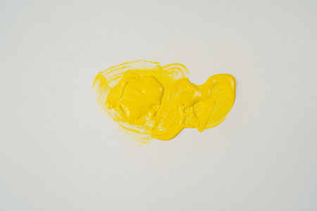 A beautiful Yellow paint texture on wall, background - Image. Color paint strokes.の写真素材
