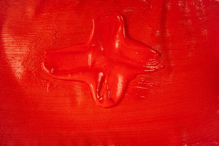 A beautiful Red paint texture on wall, backgroundの写真素材