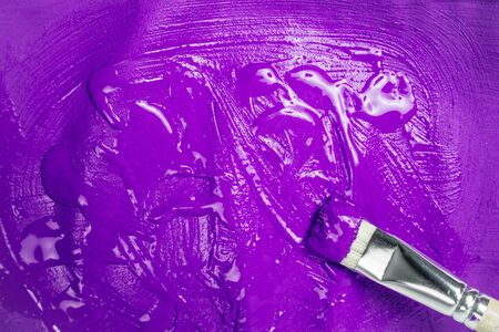 A beautiful Purple paint texture on wall, background - Image. Color paint strokes.の写真素材