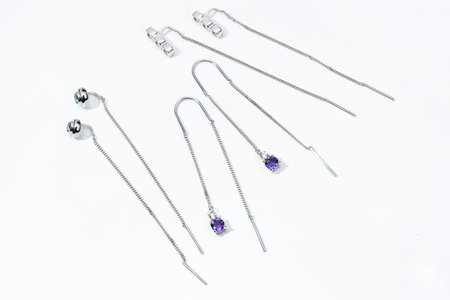 Elegant jewelry set. Jewelery set with gemstones. jewelry accessories collage. product still life...