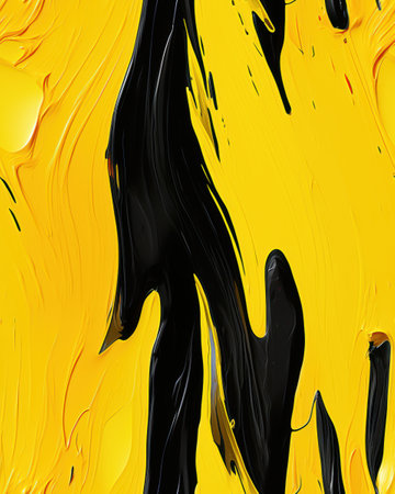 This is a striking design that incorporates yellow and black shapes and lines, perfectly suited for modern aestheticsの写真素材