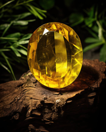 Explore the stunning brilliance of this exquisite orange gemstone that showcases remarkable precision cuttingの写真素材