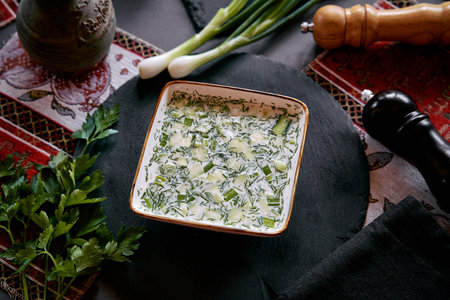 Delicious Fresh Herb Dip with Creamy Texture and Garnishments, Perfect for Enhancing Flavor in...