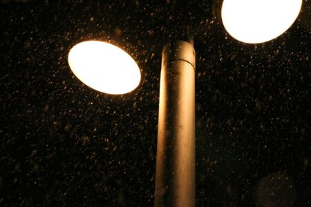 snow under lightの写真素材