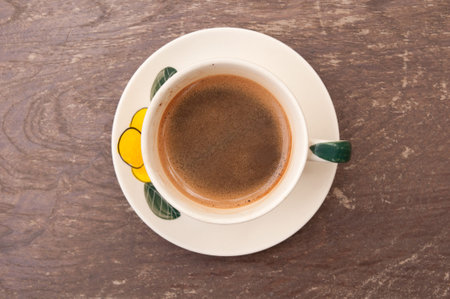 White ceramic coffee cups の写真素材