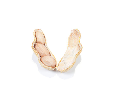 Peanuts on a white background 