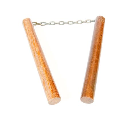 Wooden batons and weapons for self defense の写真素材