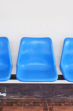 Blue Empty plastic seats