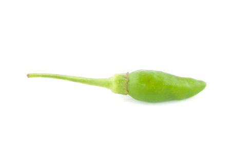 Green peppers, hot pepper isolated on white background.の写真素材